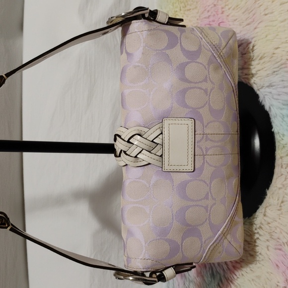 RARE! Auth Coach Lavender Soho Signature Braided Flap Small Bag - Picture 5 of 15